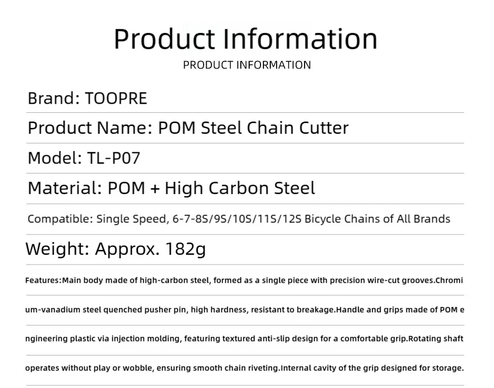 TOOPRE Bicycle Chain Cutter Mountain Bike Chain Remover Road Bike Chain Installation And Disassembly Tool Replacement Top Pin