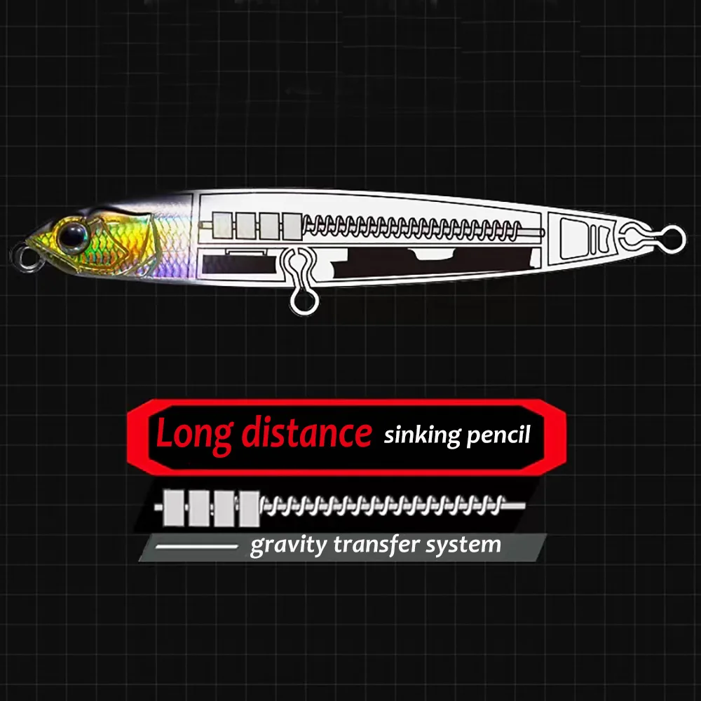 Sinking Pencil Bait 14g 24g Wobbler Gravity Transfer System Popper Pesca Swimbait Long Cast Minnow Tackle Fishing Lure