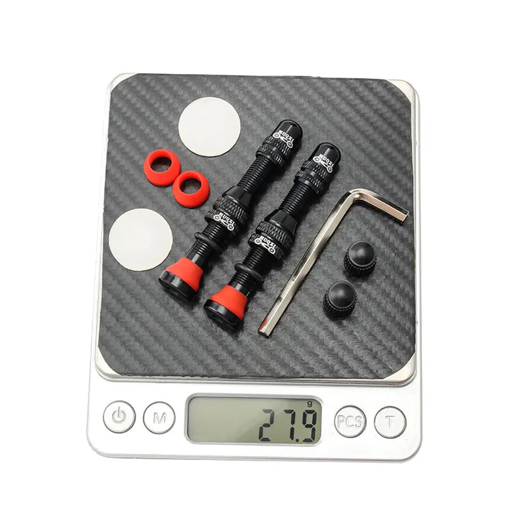 MUQZI 2PCS 60mm Schrader Valve MTB Road Bike A/V Tubeless Rim Valve CNC Wheel Valve For Tubeless Tire Cycling Accessories