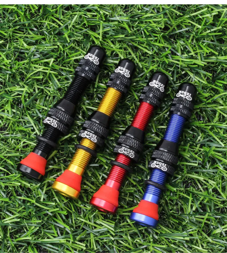 MUQZI 2PCS 60mm Schrader Valve MTB Road Bike A/V Tubeless Rim Valve CNC Wheel Valve For Tubeless Tire Cycling Accessories