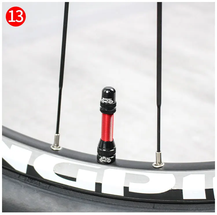 MUQZI 2PCS 60mm Schrader Valve MTB Road Bike A/V Tubeless Rim Valve CNC Wheel Valve For Tubeless Tire Cycling Accessories