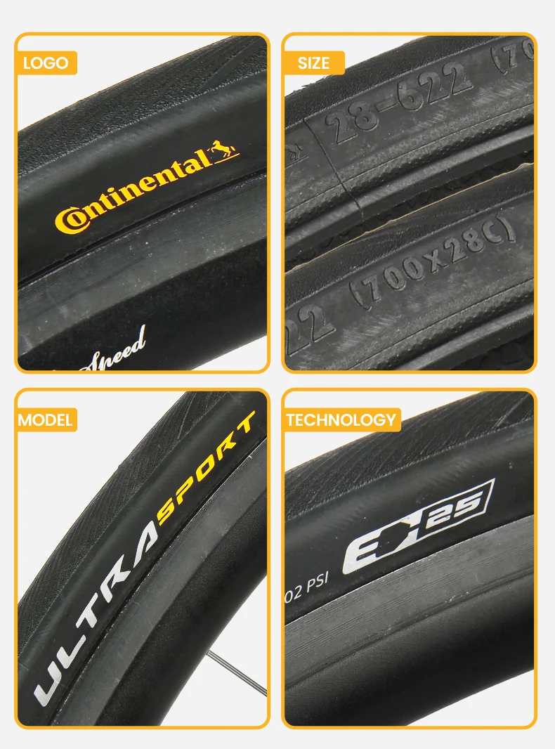 Continental Ultra Sport III Bicycle Road Tire 700 X 25C 28C 32C ULTRASport No Folding Bike Bald Tyre Wire Bead Tire 180 TPI