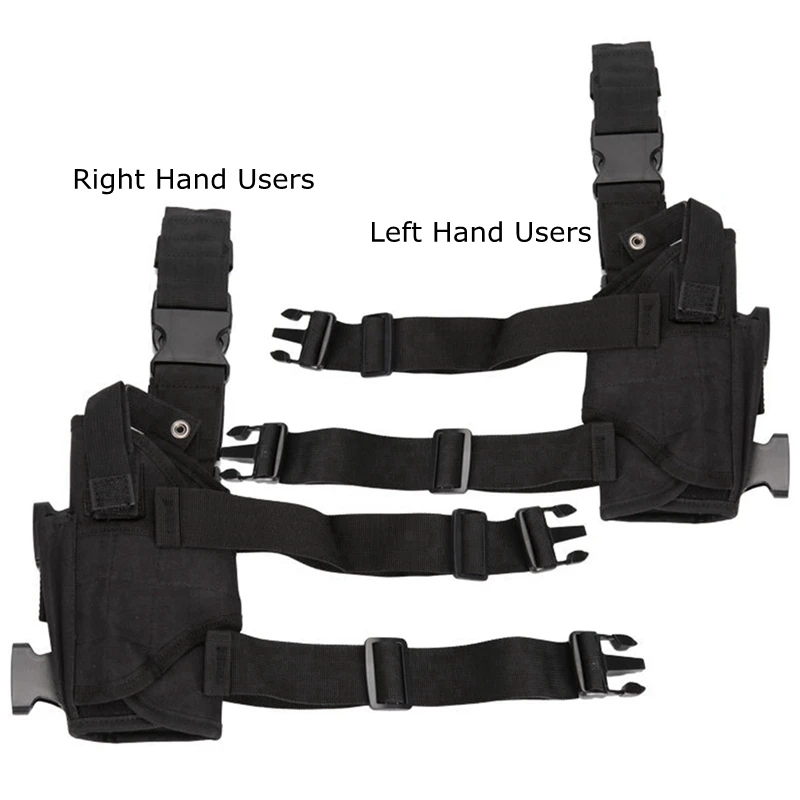 Left Hand & Right Hand Adjustable Universal Waterproof Leg Drop Puttee Leg Thigh Holster with Mag Pouch Holder