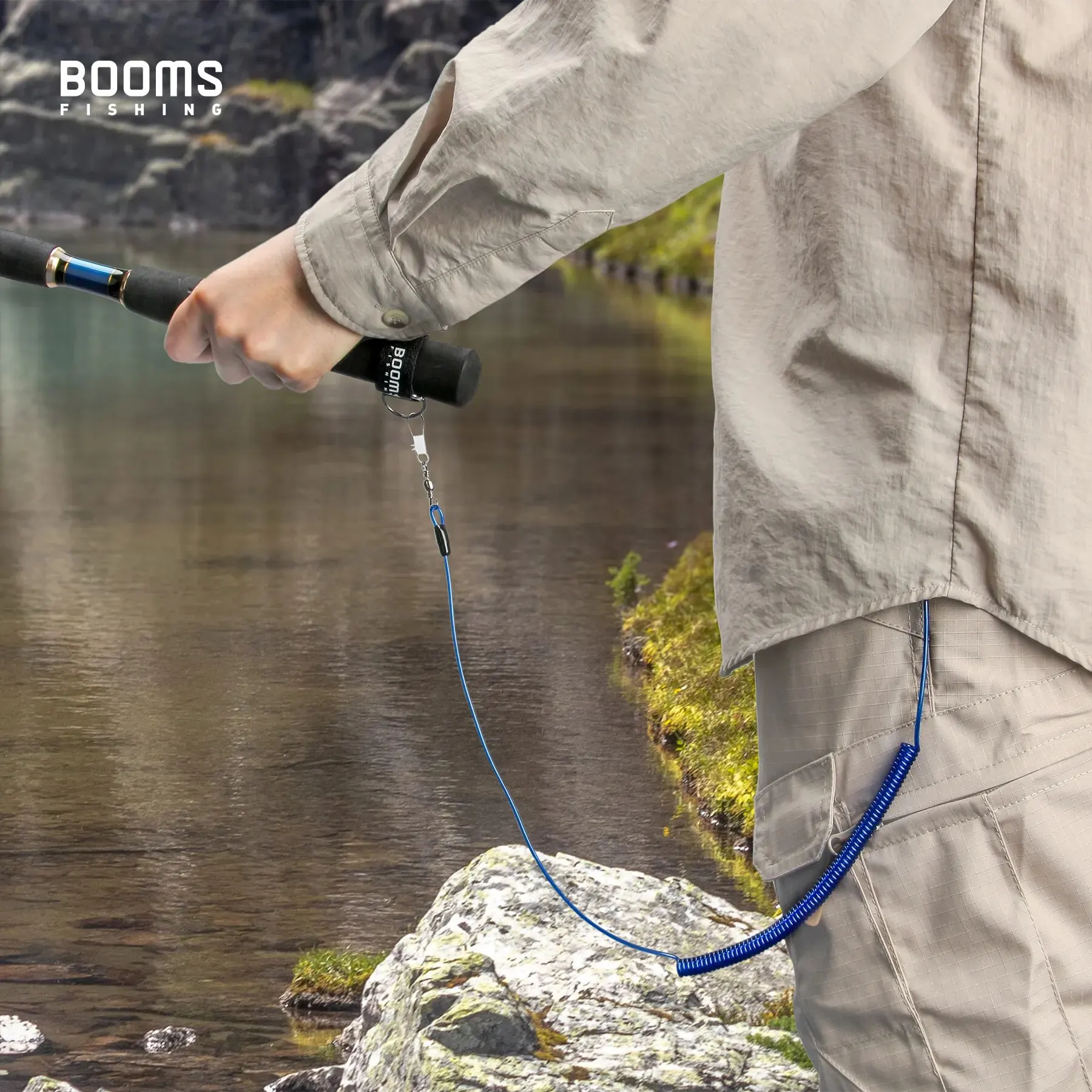 Booms Fishing RB1 Fishing Rod Holder Tie Belt Wrap Straps Suspenders Fastener Neoprene Fishing Tackle Tools Accessories