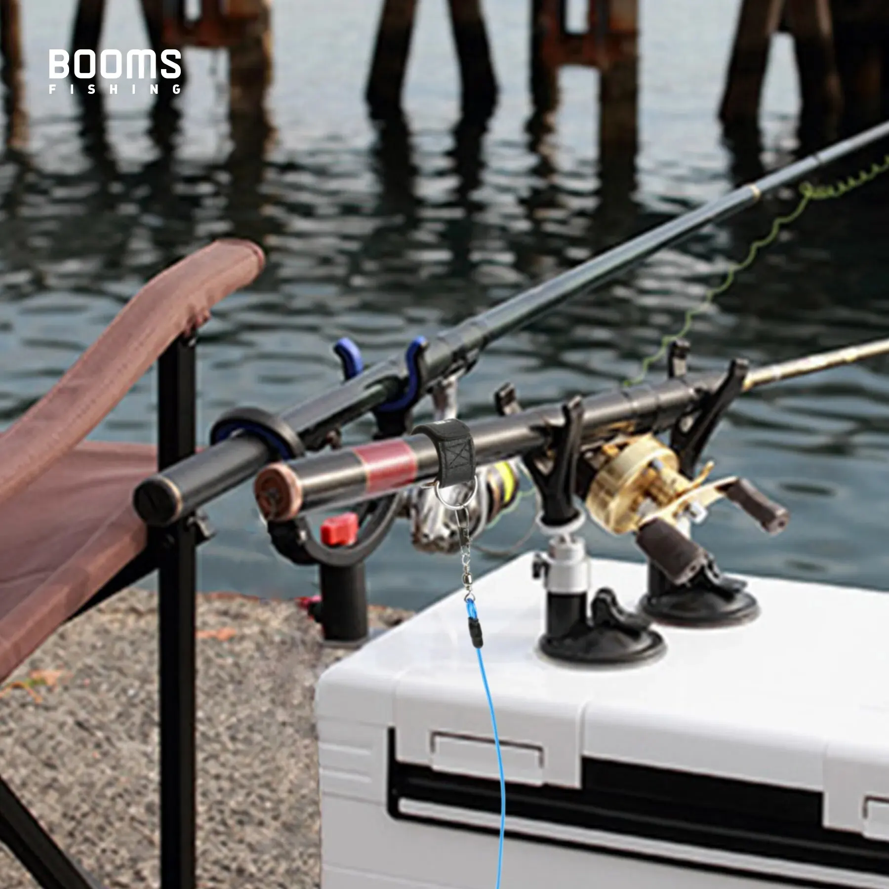 Booms Fishing RB1 Fishing Rod Holder Tie Belt Wrap Straps Suspenders Fastener Neoprene Fishing Tackle Tools Accessories