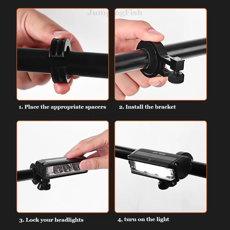 Aluminum Bike Light Holder For 8000mAh 5 LED Bike Light Waterproof USB Rechargeable LED Bicycle Light 5200 Lumens Flashlight