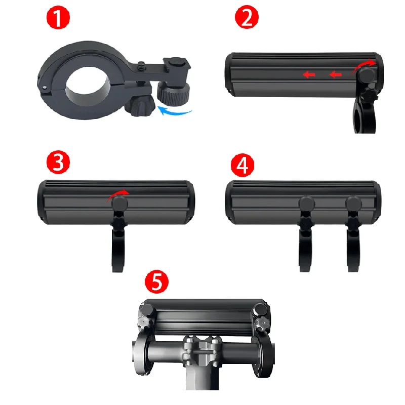 Aluminum Bike Light Holder For 8000mAh 5 LED Bike Light Waterproof USB Rechargeable LED Bicycle Light 5200 Lumens Flashlight