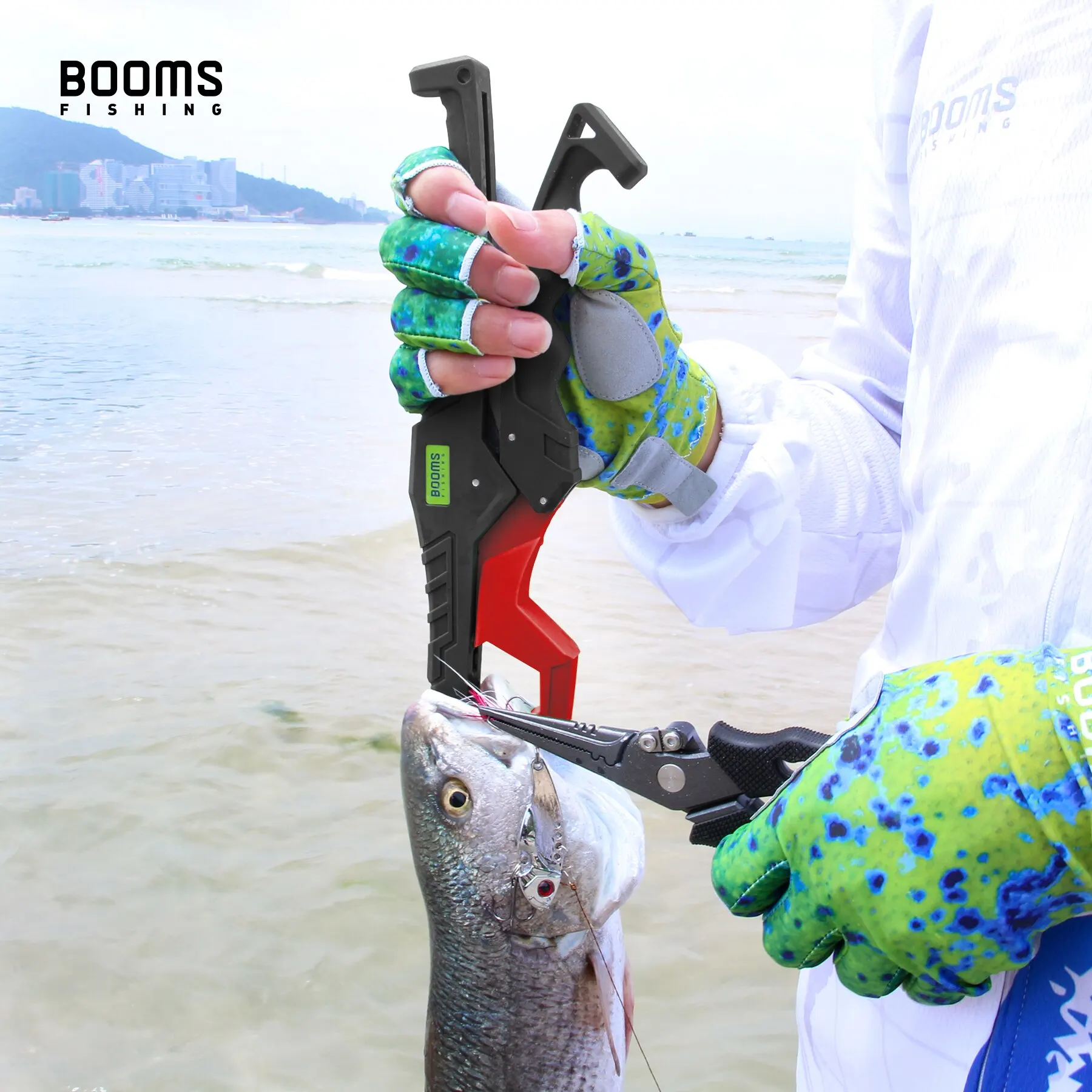 Booms Fishing G05 Fish Gripper Glass Fiber with Lanyard Anti-Rust Anti-Corrosion Grabber Keeper Safer For Fish Grip Fishing Tool