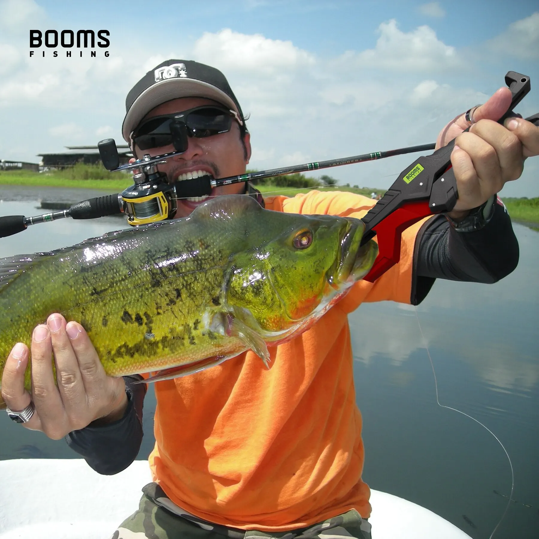 Booms Fishing G05 Fish Gripper Glass Fiber with Lanyard Anti-Rust Anti-Corrosion Grabber Keeper Safer For Fish Grip Fishing Tool