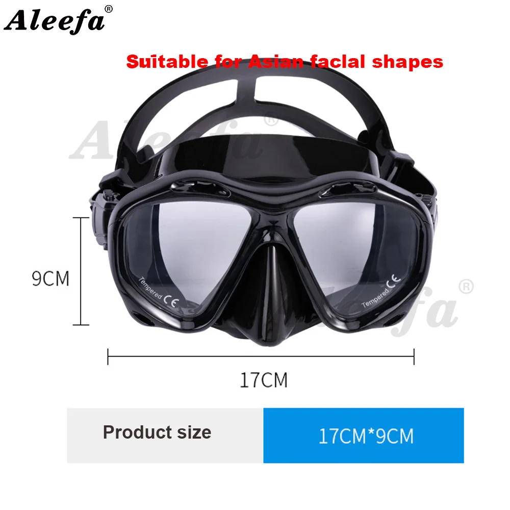 Farsighted Presbyopia Diving Mask with Tempered Glass Lenses, Reading Hyperopia Dive Gear for Men Women, +2.0 to +5.0
