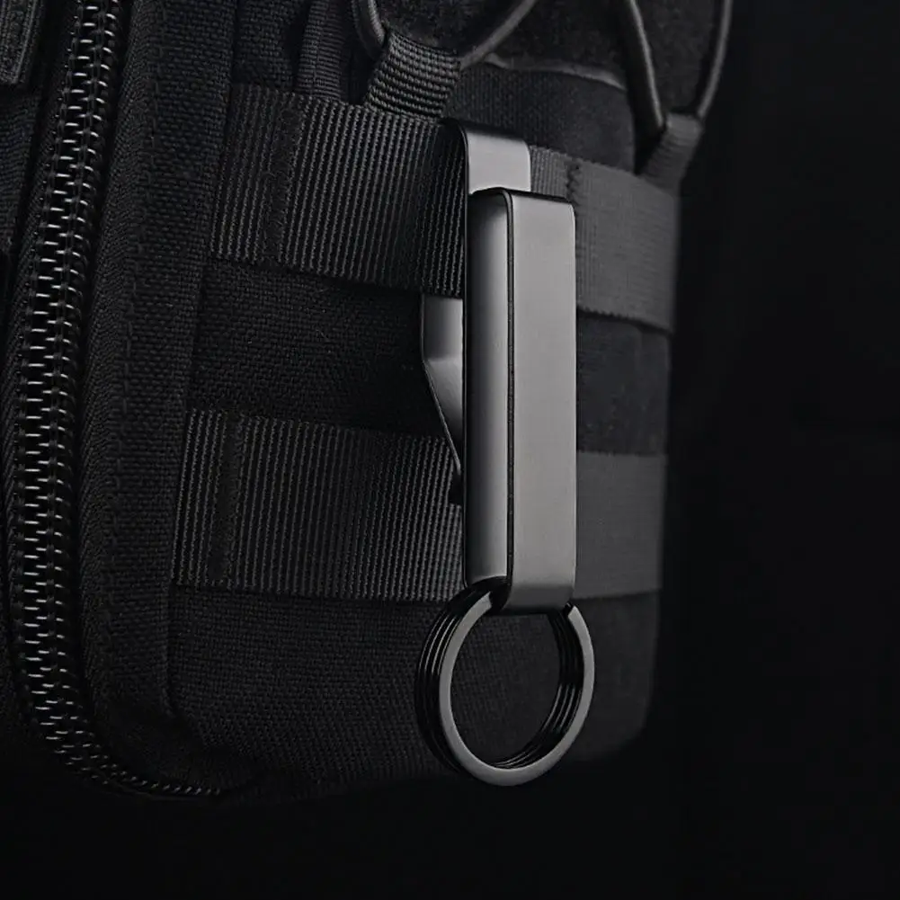 Steel Belt Hook Carabiner Car Keychain Belt Hanger Bottle Hook Camp Water Holder Tactical Outdoor EDC Buckle Tool