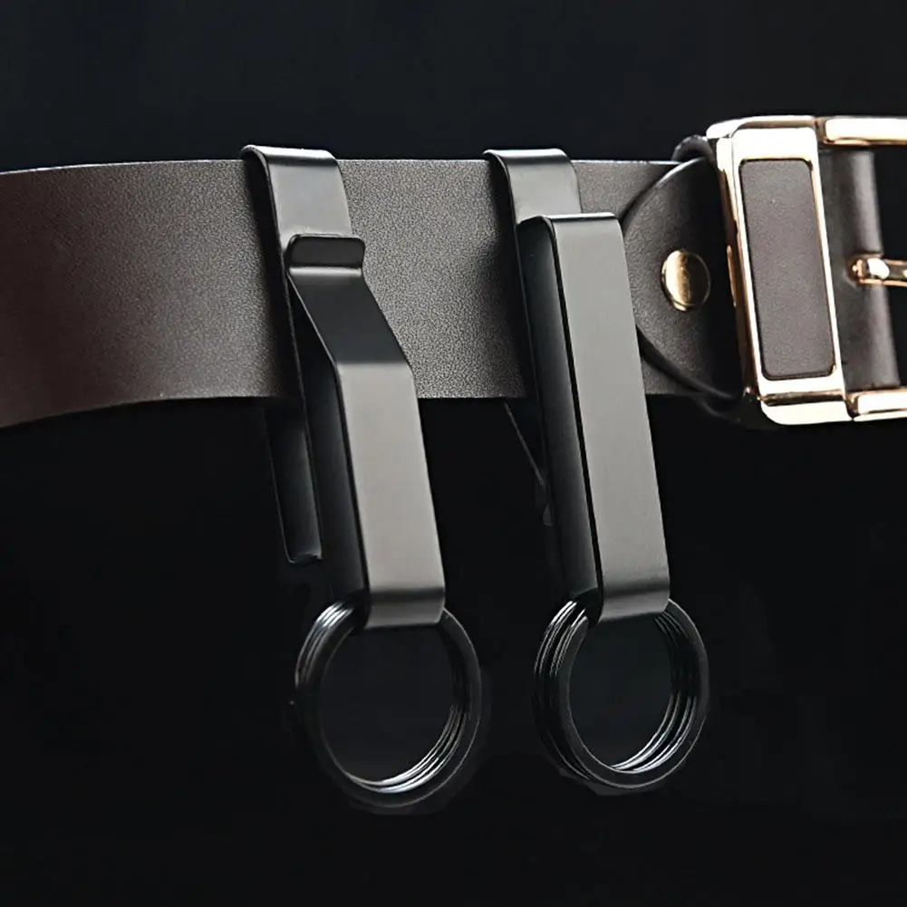 Steel Belt Hook Carabiner Car Keychain Belt Hanger Bottle Hook Camp Water Holder Tactical Outdoor EDC Buckle Tool