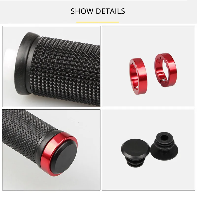 MTB Bicycle Handlebar Grips Rubber Anti-Skid Bike Grips Lock On Road Mountain Handle End Grips MTB Cuffs Bike Accessories