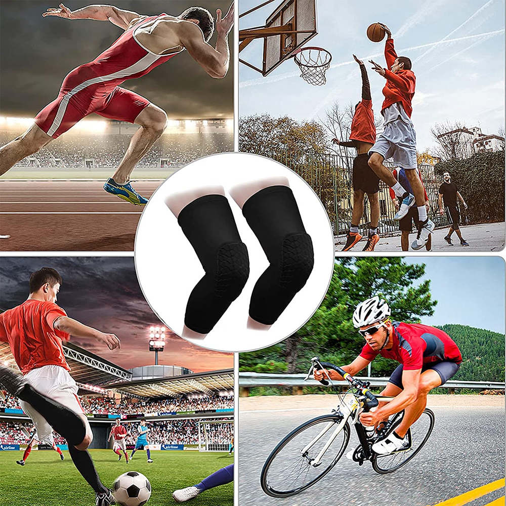 1Pcs/2Pcs Basketball Knee Pads Volleyball Kneepad Honeycomb Crashproof Antislip Leg Sleeve Protective Pad Support Guard Padded