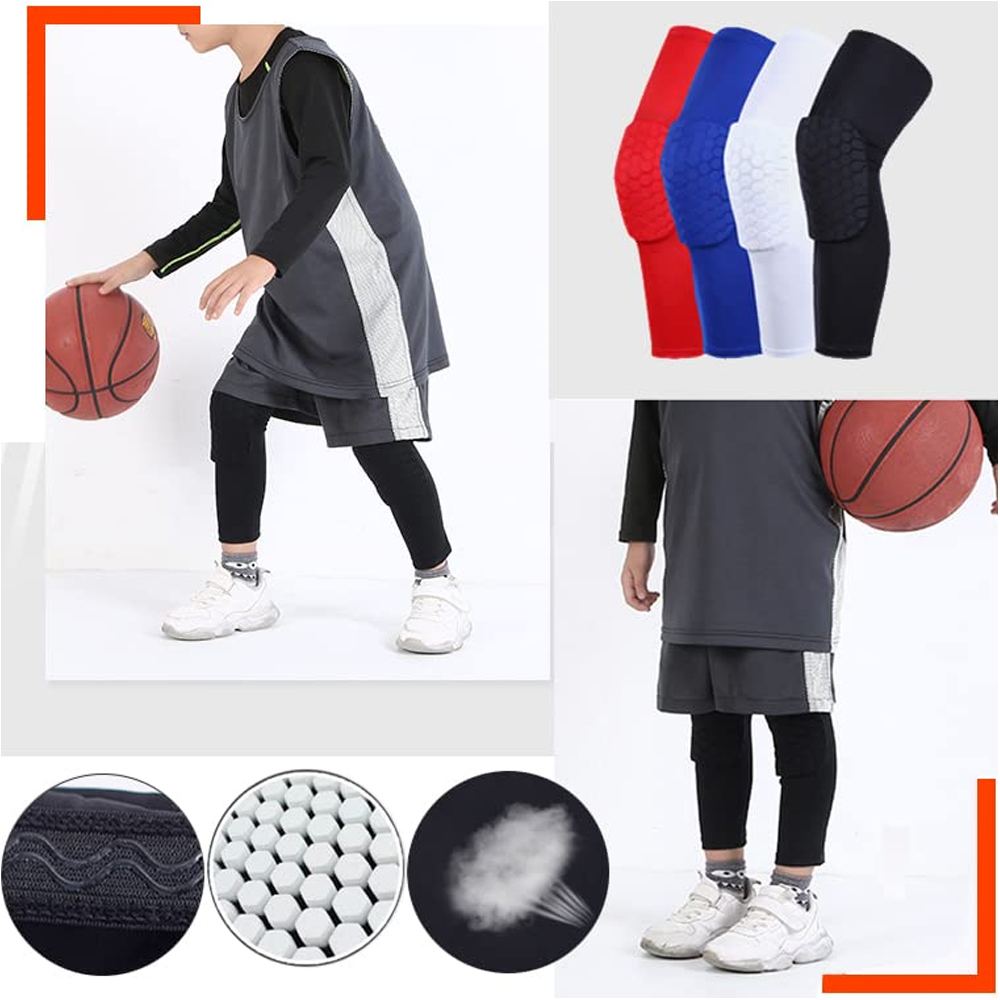 1Pcs/2Pcs Basketball Knee Pads Volleyball Kneepad Honeycomb Crashproof Antislip Leg Sleeve Protective Pad Support Guard Padded