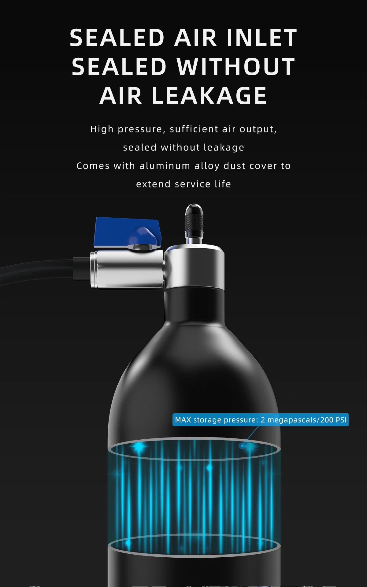 CYCLAMI Aluminum Alloy 1.3L MTB Road Inflator Tyre Air Bottle Tire Booster With Valve Gas Cylinder For Bike Vacuum Tubeless Tire