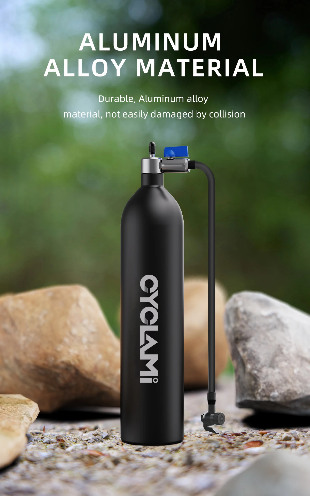 CYCLAMI Aluminum Alloy 1.3L MTB Road Inflator Tyre Air Bottle Tire Booster With Valve Gas Cylinder For Bike Vacuum Tubeless Tire