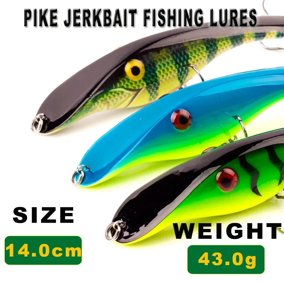 ALASICKA 140mm 42g 1pcs Zalt Pike Undberg Stalker Musky Muskie Pike Bass Lure Bait Wobbler 3D Eyes Floating Crank Jerk Troll