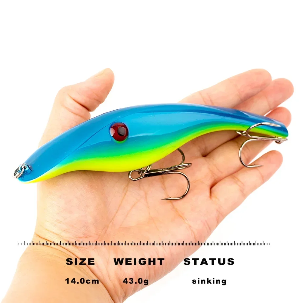 ALASICKA 140mm 42g 1pcs Zalt Pike Undberg Stalker Musky Muskie Pike Bass Lure Bait Wobbler 3D Eyes Floating Crank Jerk Troll