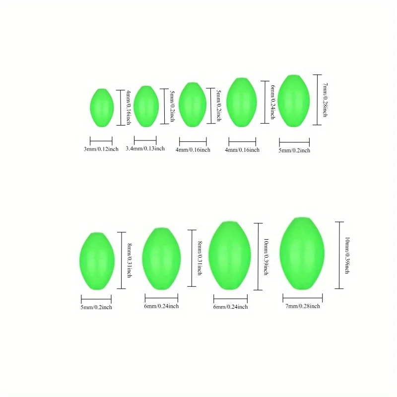 400/900 pieces bait olive beads fluorescent night light plastic bait bead set with anti-collision beads and protective beads