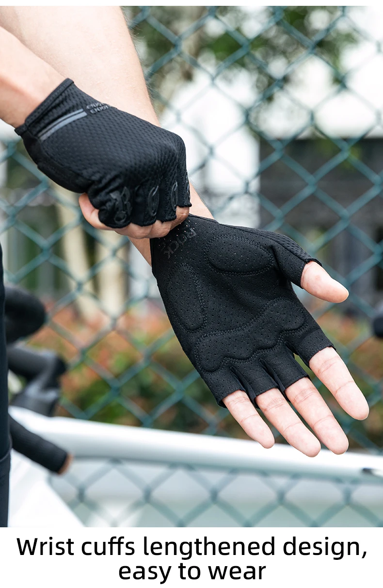 ROCKBROS Cycling Gloves Bike Shockproof Half Finger Gloves Breathable Anti-shock Bike Short Gloves Summer High Elasticity Gloves