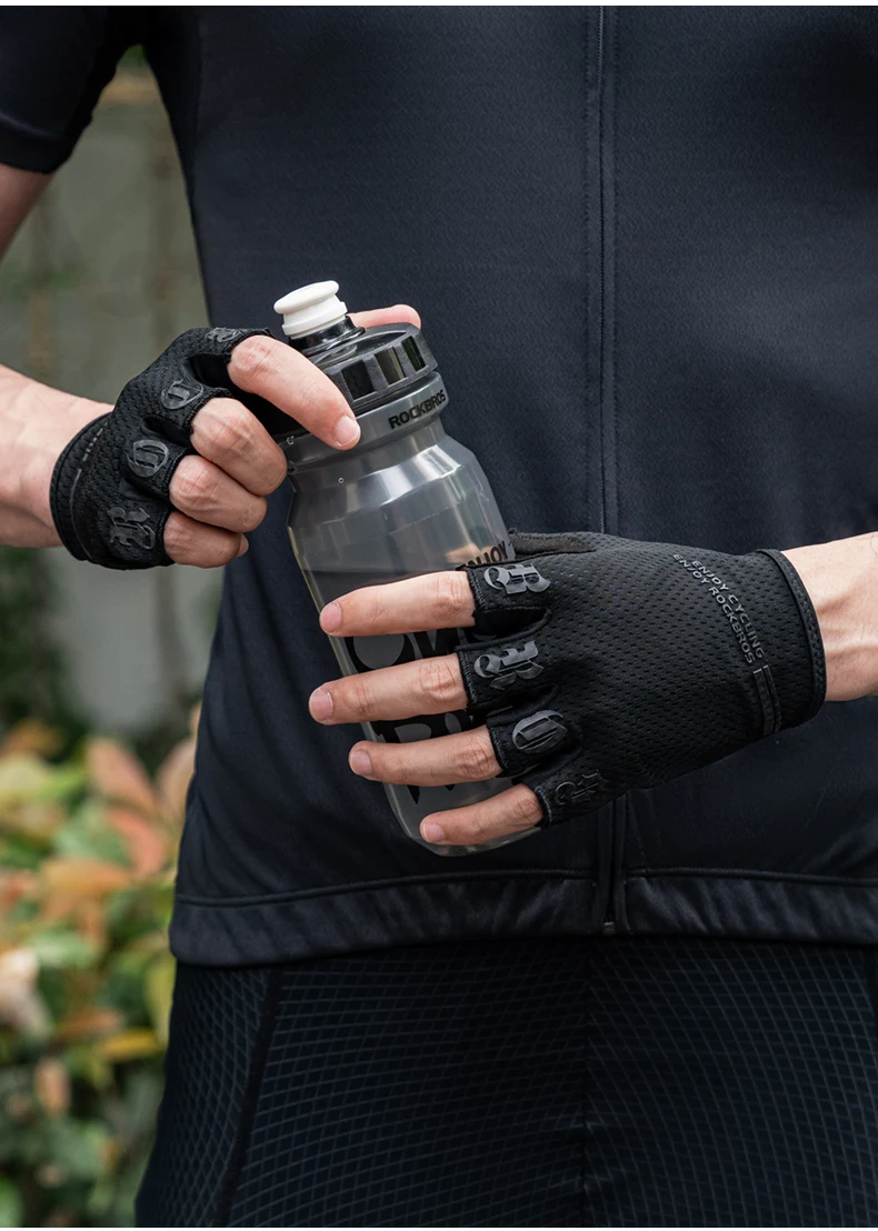 ROCKBROS Cycling Gloves Bike Shockproof Half Finger Gloves Breathable Anti-shock Bike Short Gloves Summer High Elasticity Gloves