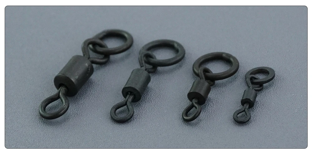 Hirisi 20 Piece Carp Fishing Swivels Snaps with Solid Ring Quick Change Fishing Hook Swivels AE044 Fishing Accessories