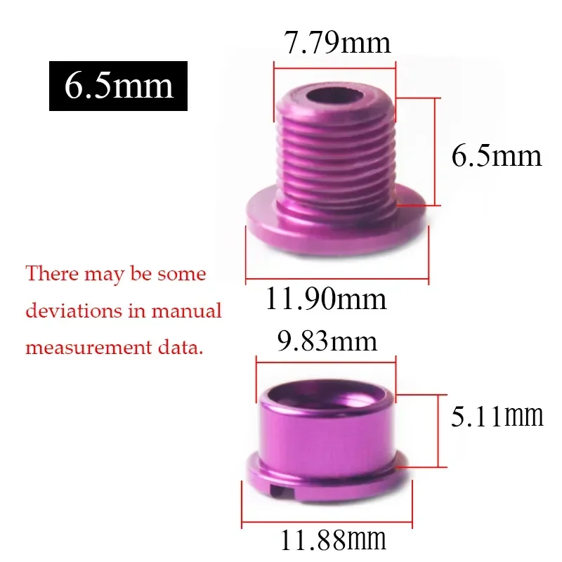 BUCKLOS Bike Chainring Bolts 6.5mm 8.5mm Single/Double Speed Disc Chainwheel Screws for Bicycle Crankset Bike Accessories