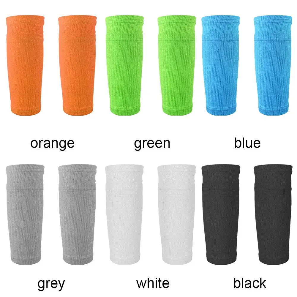 1Pair Sports Soccer Shin Guard Pad Sleeve Sock Leg Support Football Compression Calf Sleeve Shinguard for Adult Teens Children