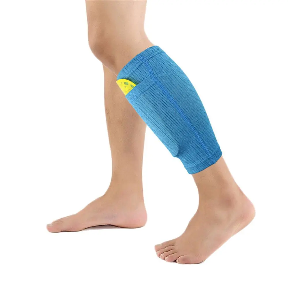 1Pair Sports Soccer Shin Guard Pad Sleeve Sock Leg Support Football Compression Calf Sleeve Shinguard for Adult Teens Children
