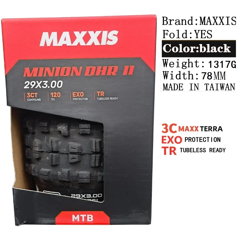 Maxxis Minion DHR (M327ru) 26/27.5/29 Inch, Downhill Folding Tire For Mountain Bike, More Wear-resistant And Stronger Cornering