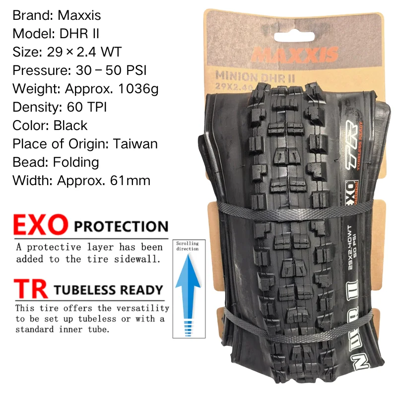 Maxxis Minion DHR (M327ru) 26/27.5/29 Inch, Downhill Folding Tire For Mountain Bike, More Wear-resistant And Stronger Cornering
