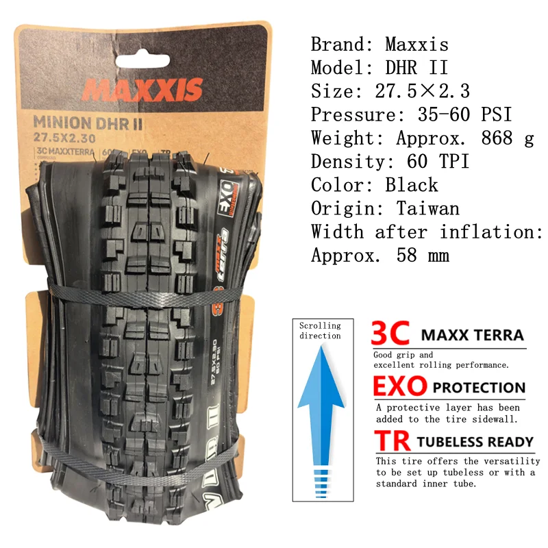 Maxxis Minion DHR (M327ru) 26/27.5/29 Inch, Downhill Folding Tire For Mountain Bike, More Wear-resistant And Stronger Cornering