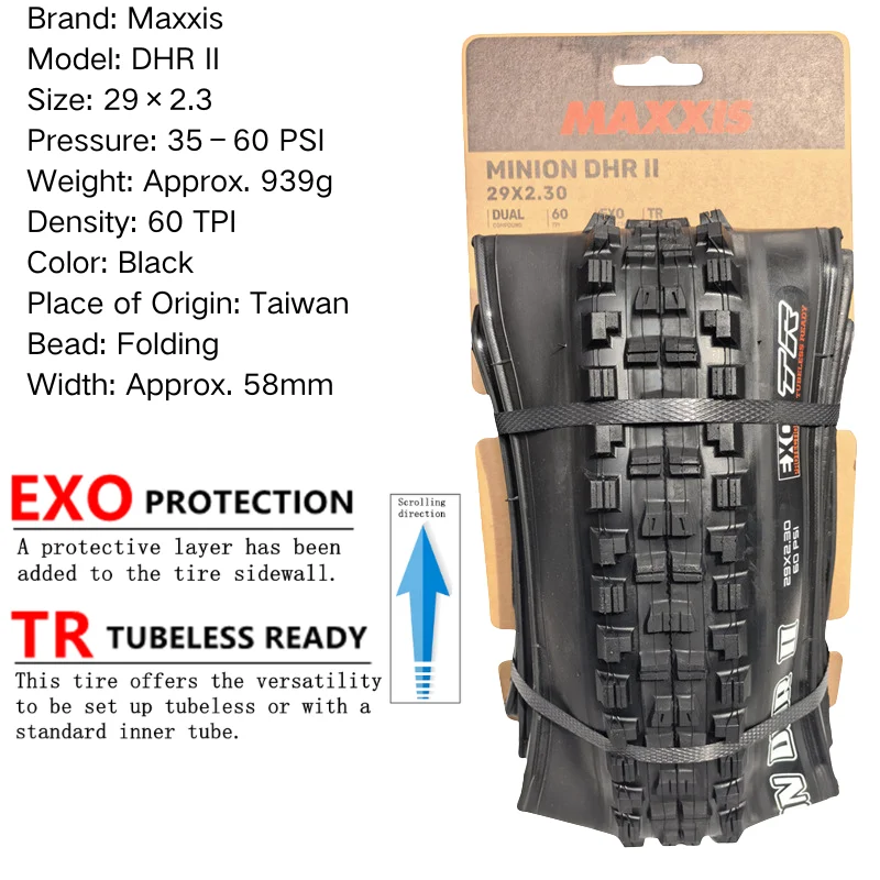 Maxxis Minion DHR (M327ru) 26/27.5/29 Inch, Downhill Folding Tire For Mountain Bike, More Wear-resistant And Stronger Cornering