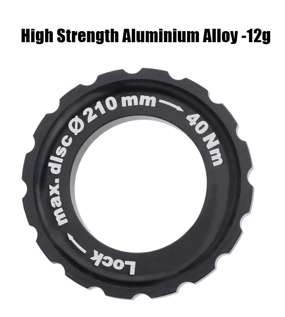 Bicycle Centerlock Lockring and Spacer Bike Center Lock Cover Wrench for 6 Bolt Disc Brake Rotor Wheelset Hub Aluminium Alloy