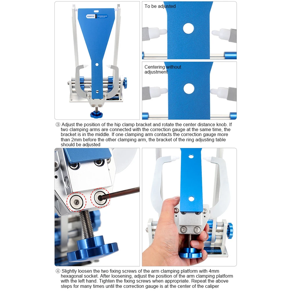 TOOPRE Portable Bike Correction Gauge Positioning Center Gauge Cycling Accessories Professional For Wheel Rim Truing Stand