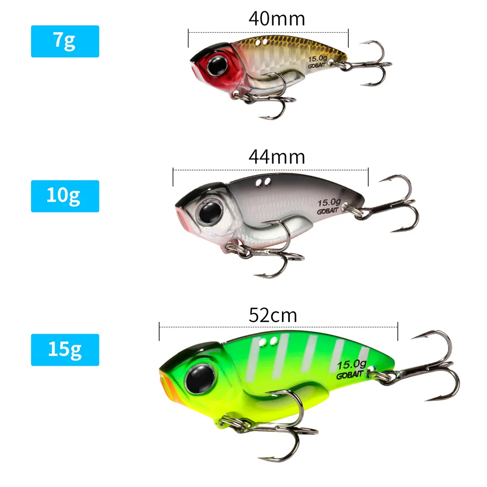 Metal Jig VIB Lure 7g 10g 15g Spoon Spinner Color Spinning Fishing Tackle Treble Hooks Swimbait Pesca Bait Spinnerbait VIBRATION