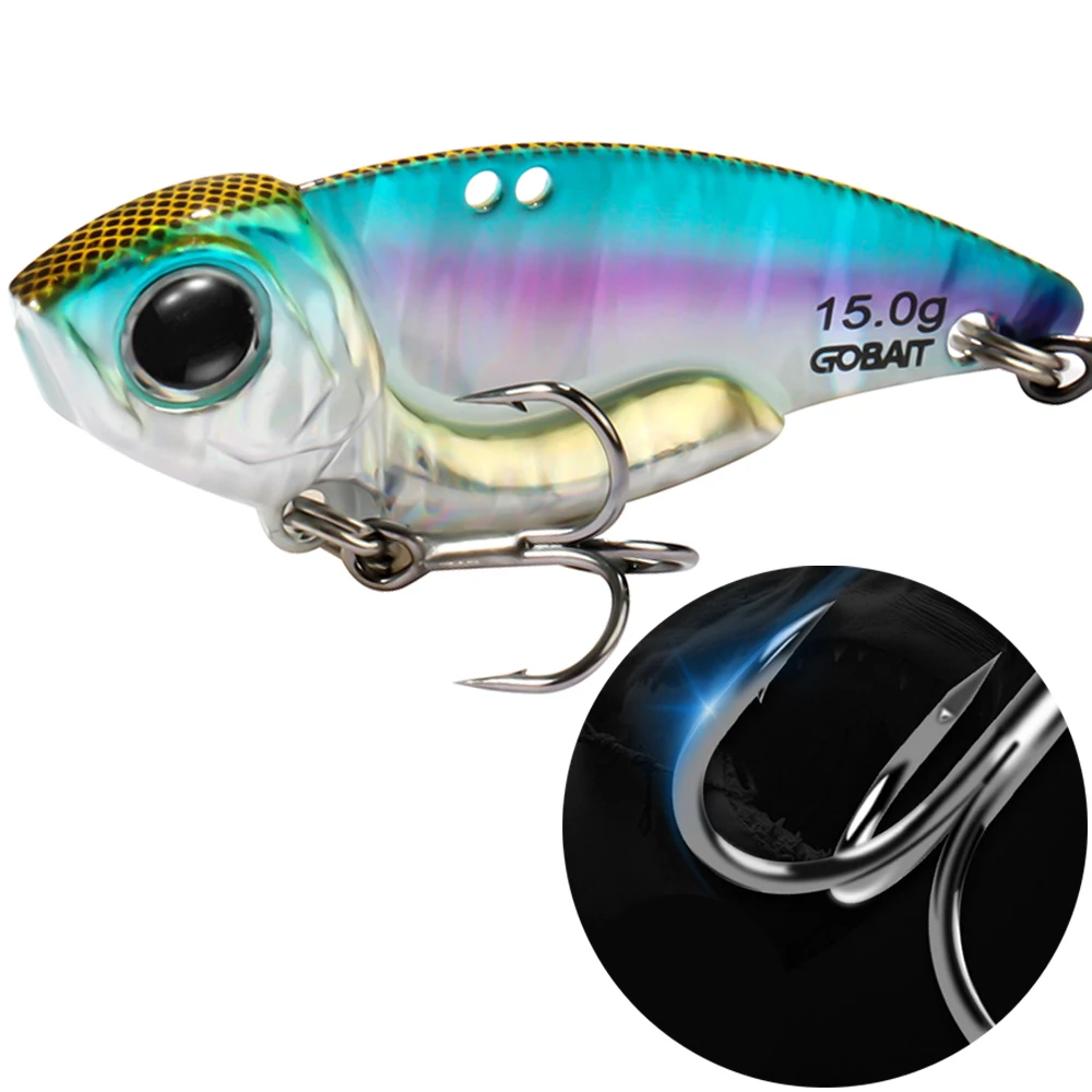 Metal Jig VIB Lure 7g 10g 15g Spoon Spinner Color Spinning Fishing Tackle Treble Hooks Swimbait Pesca Bait Spinnerbait VIBRATION