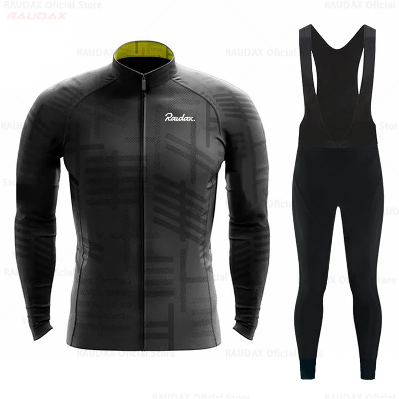 New Raudax Breathable Long Sleeve Cycling Jersey Set Mountain Bike Clothing Autumn Bicycle Jerseys Clothes Maillot Ropa Ciclismo