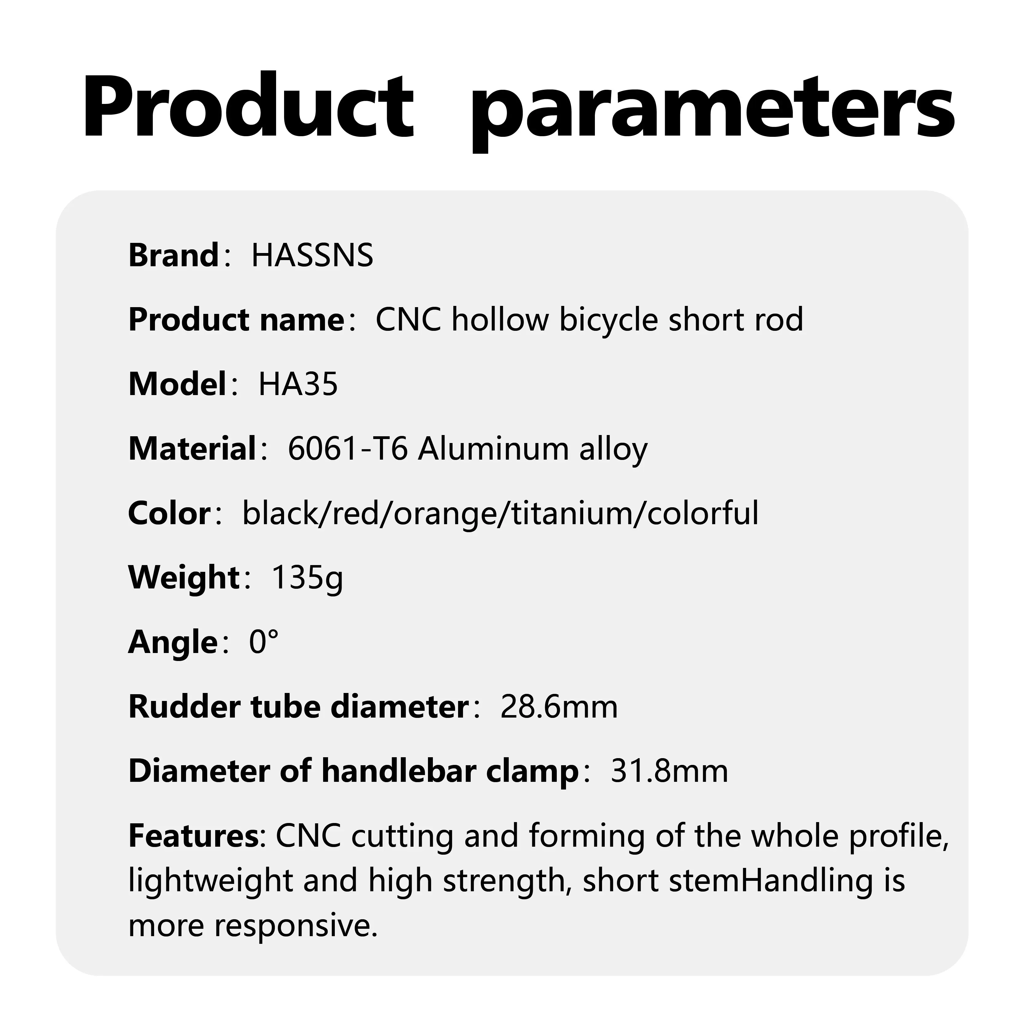 HASSNS Mtb Power Stem Road Bike Mountain Bicycle Bridge Short Power 35mm Rod Handlebar Table Adjustable Stem Riser 31 8 Cycling