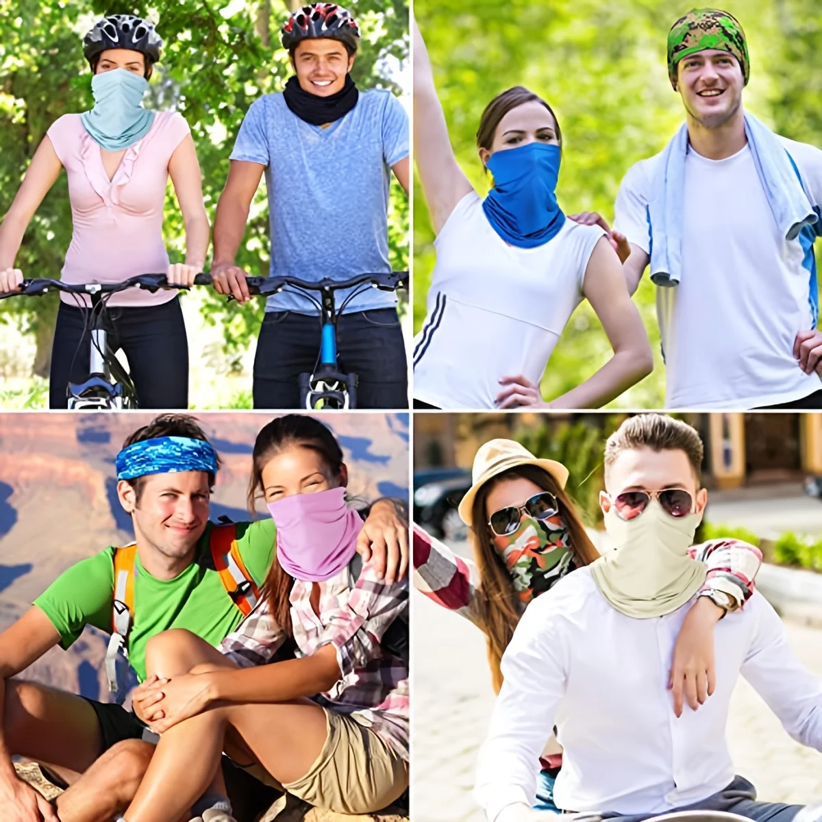 Outdoor UV Protection Bandana Scarf Neck Warmer Multifunctional Fishing Hiking Cycling Face Head Wrap Cover Bandana Headband Cap