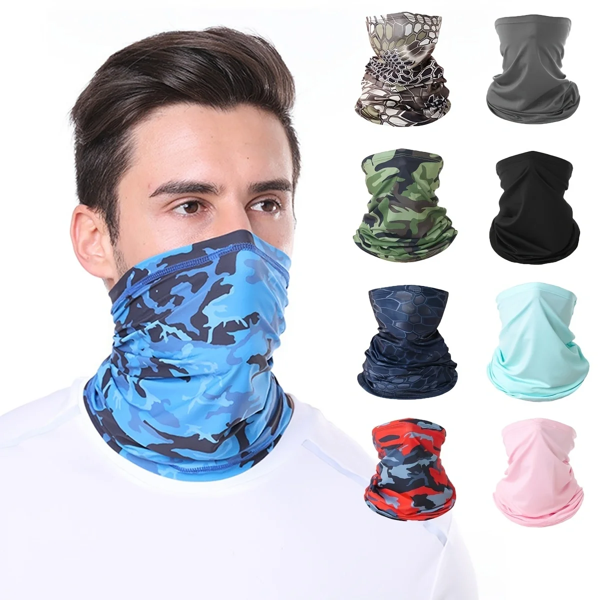 Outdoor UV Protection Bandana Scarf Neck Warmer Multifunctional Fishing Hiking Cycling Face Head Wrap Cover Bandana Headband Cap