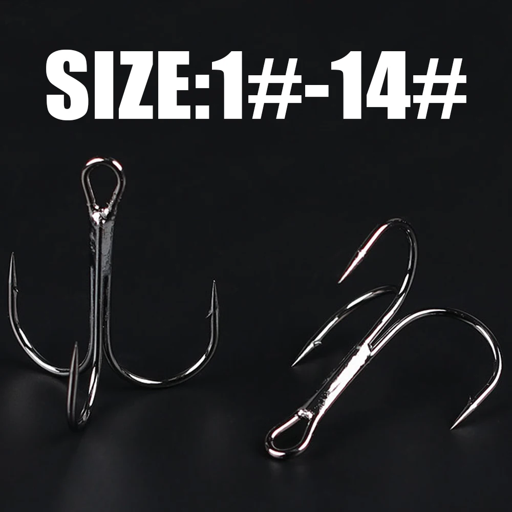 Gamakatsu Fishing Hooks 15Pcs/lot 13ME 1#-14# High Carbon Steel Material Treble Black Fishing Hook Fishing Tackle Round Bend