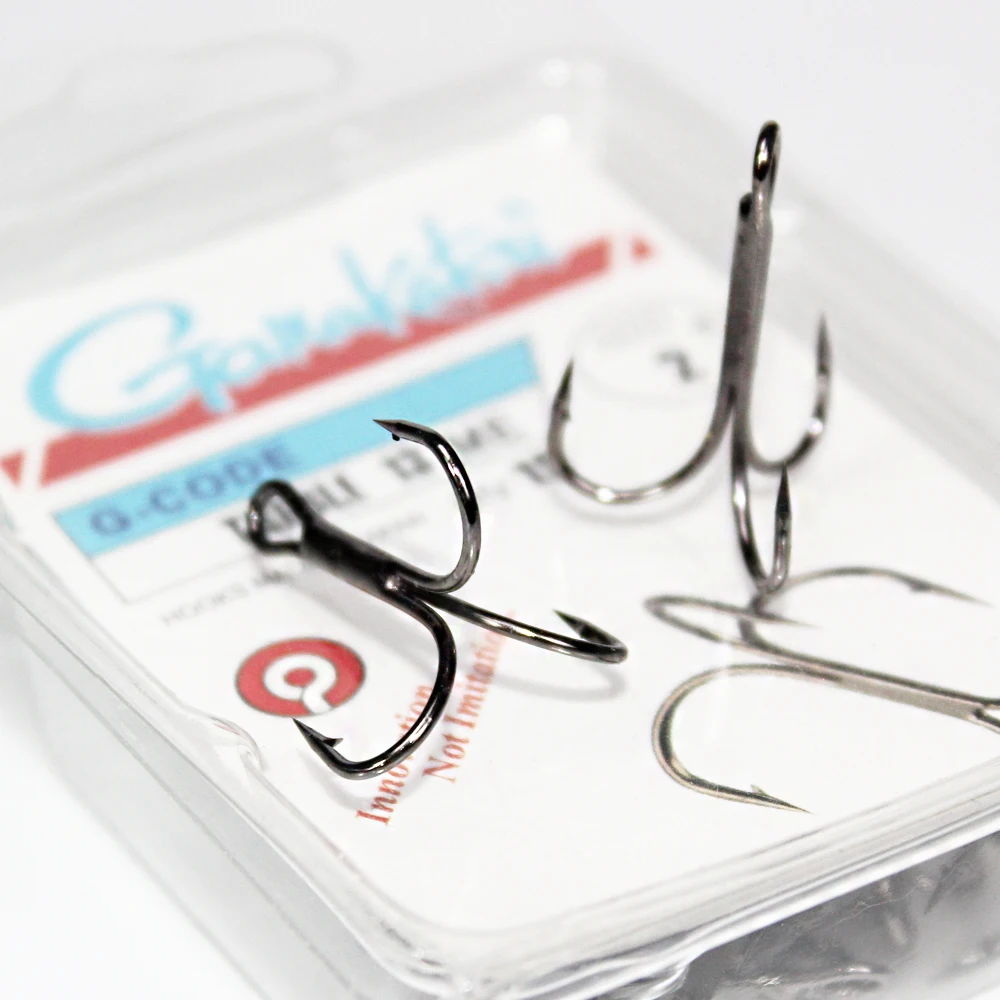 Gamakatsu Fishing Hooks 15Pcs/lot 13ME 1#-14# High Carbon Steel Material Treble Black Fishing Hook Fishing Tackle Round Bend