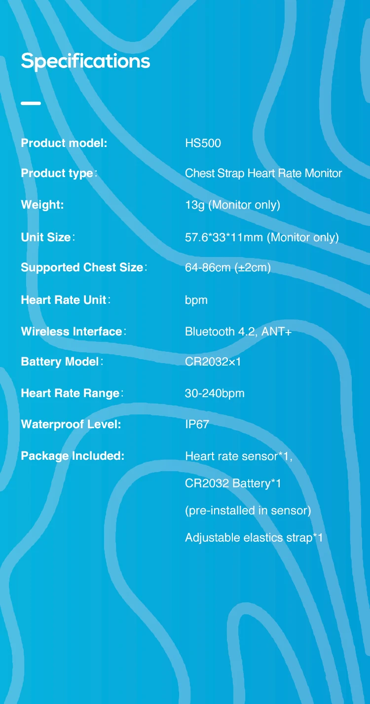 GEOID HS500 Heart Rate Monitor Mover GPS Bluetooth ANT Sensor Chest Strap Cycling Computer Sensor Wahoo Garmin Sports Monitor