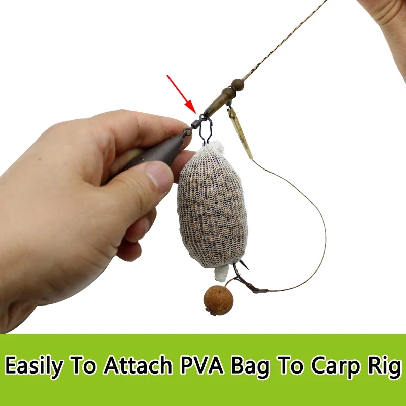 50pcs Carp Fishing Accessories PVA Bag Link Clip Quick Change Feeder Swivels ForCarp Hair Rig Tool Carp Coarse Method Feeder