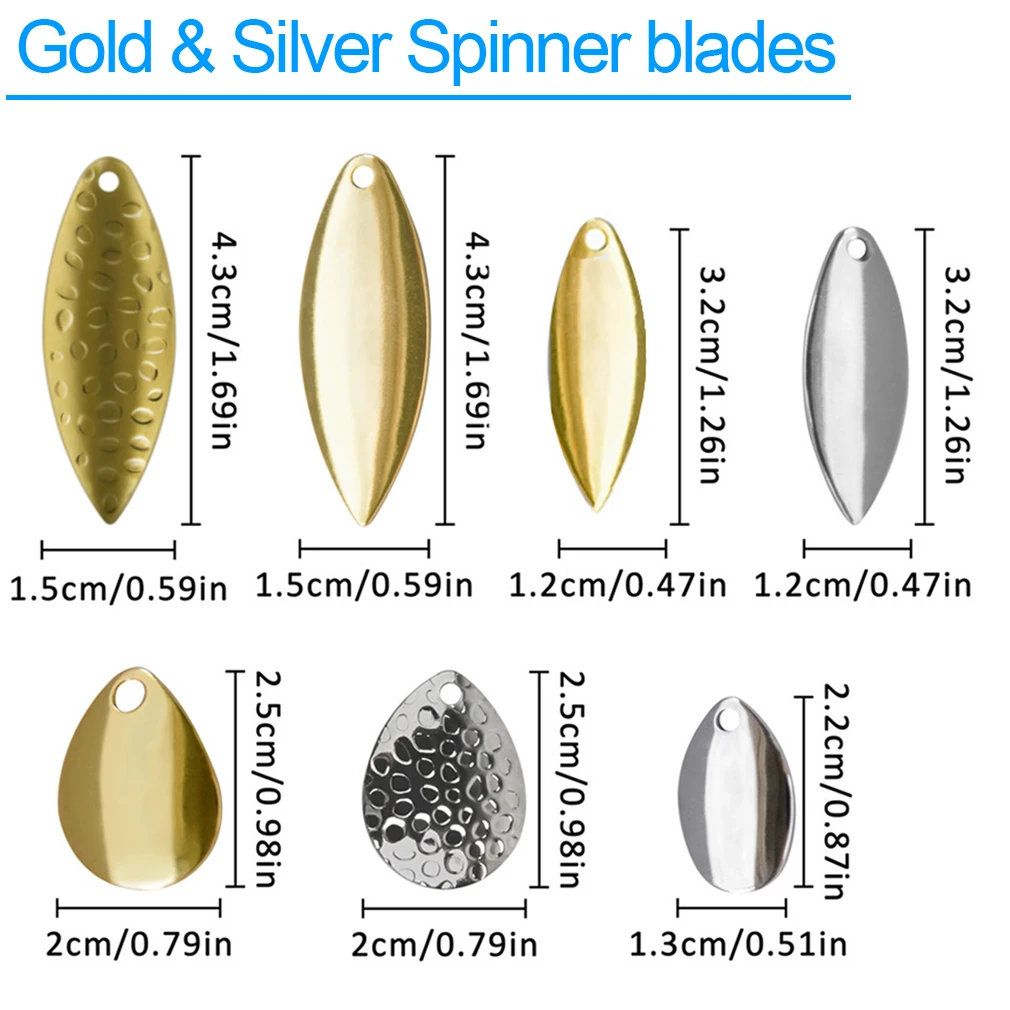 12/14Pcs Colorado Spinner Blade for Spinnerbaits Fishing Lure Spinner Bait Blades DIY Walleye Rig Lure Making Parts Accessories