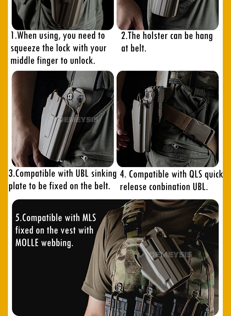 Tactical Quick Pull Gun Holster Adjustable Outdoor Hunting Shooting Waist Belt Holsters Universal Airsoft Pistols Gun Holster
