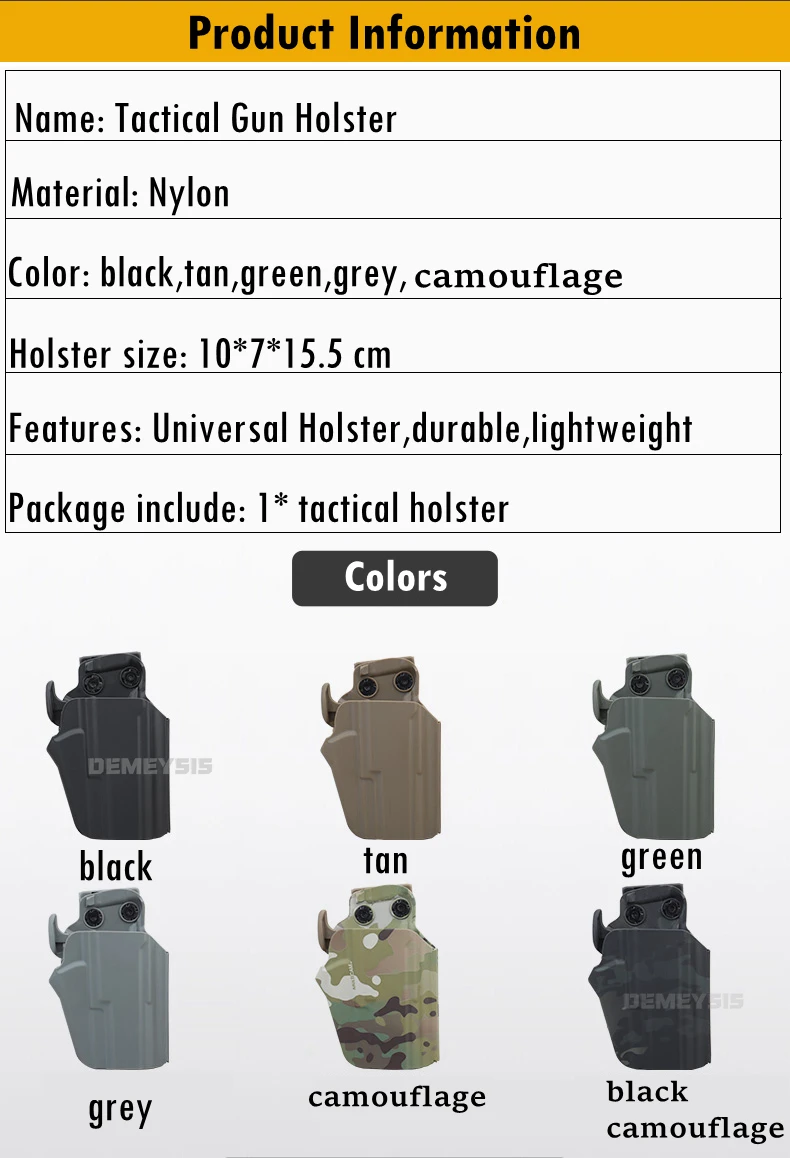 Tactical Quick Pull Gun Holster Adjustable Outdoor Hunting Shooting Waist Belt Holsters Universal Airsoft Pistols Gun Holster