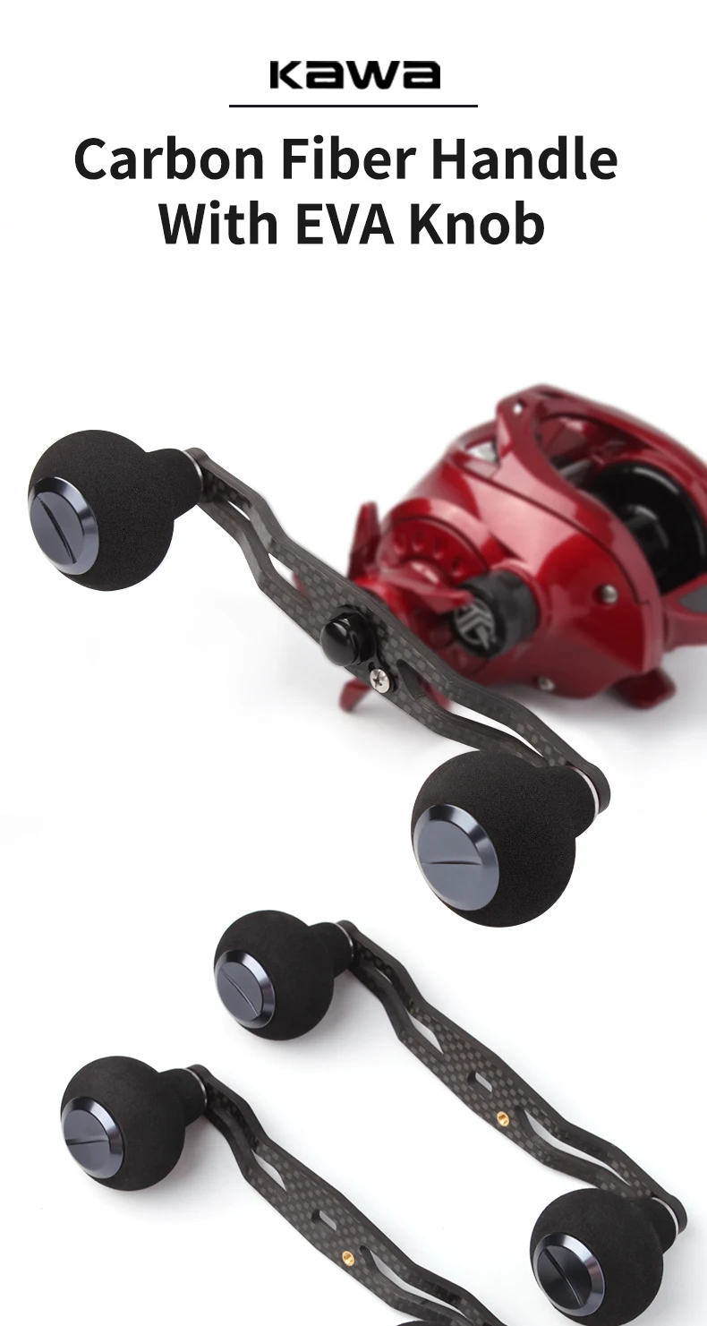 Kawa New Fishing Reel Handle Carbon Fiber With Eva Knob Length120mm Size 7x4 and 8X5mm For D/S Saltwater FishingRocker Accessory